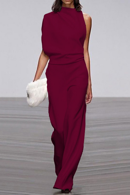 CD | Casual Solid Patchwork jumătate Turtleneck Boot Cut Jumpsuits (12 culori)
