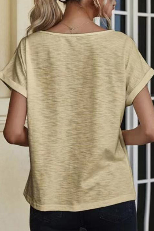 CD | Casual solid dantelă patchwork v-neck tricouri (3 culori)