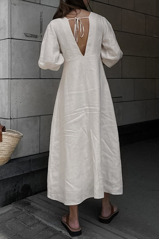 CD | Casual Solid V-neck A-line rochii