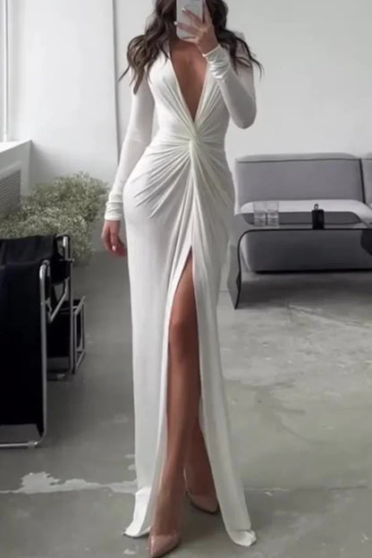 CD | Rochie elegantă cu decolteu în V plisat