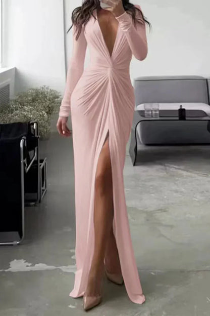 CD | Rochie elegantă cu decolteu în V plisat