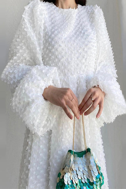 CD | Elegant solid Patchwork O gât A linie rochii
