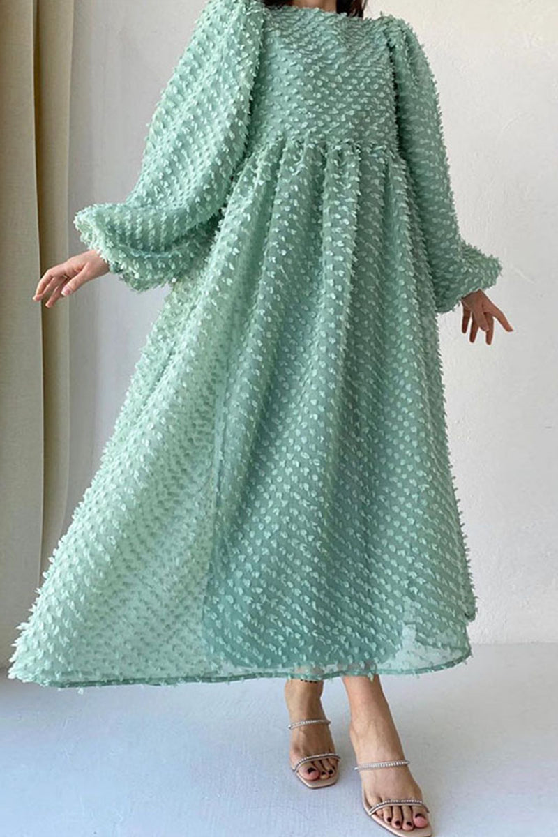 CD | Elegant solid Patchwork O gât A linie rochii