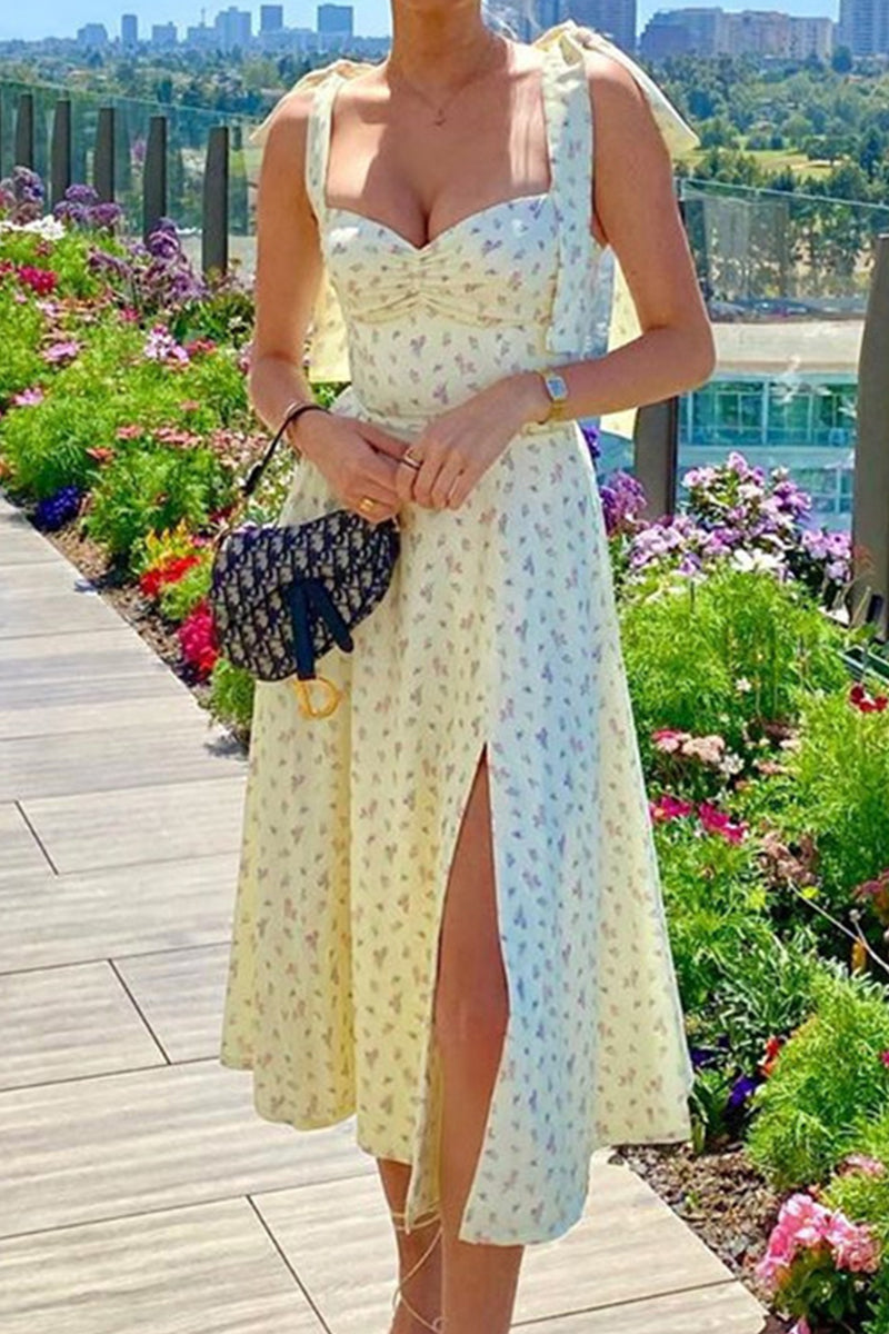 CD | Rochie midi înnodată cu model floral
