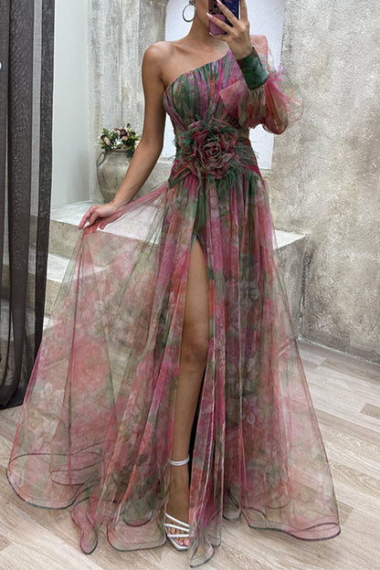 CD | Elegant schimbare treptată fantă Bias guler rochii de seară