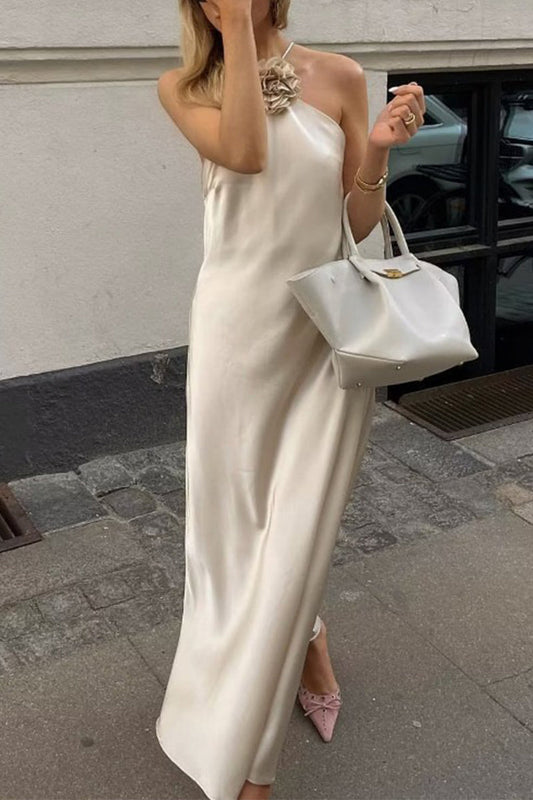 CD | Sexy Solid Backless Halter Rochie fără mâneci Rochii