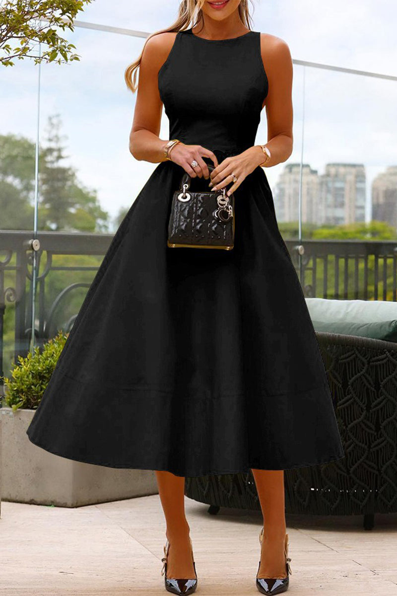 CD | Rochie midi elegantă fără mâneci