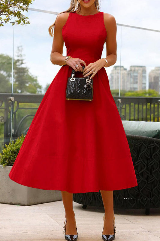 CD | Rochie midi elegantă fără mâneci