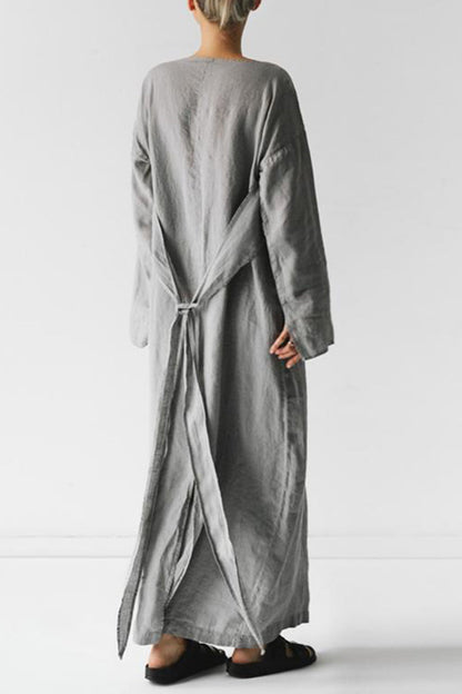 CD | Rochie midi din in cu cu curea
