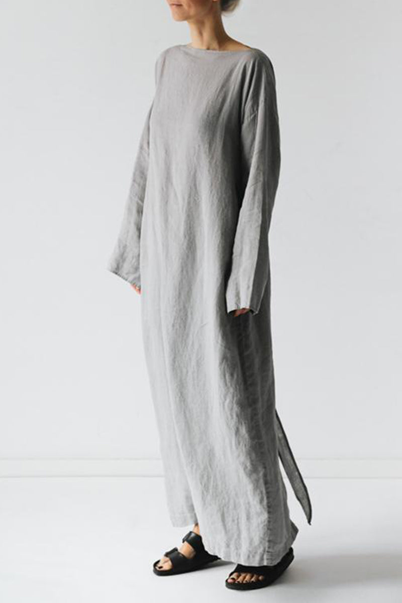 CD | Rochie midi din in cu cu curea