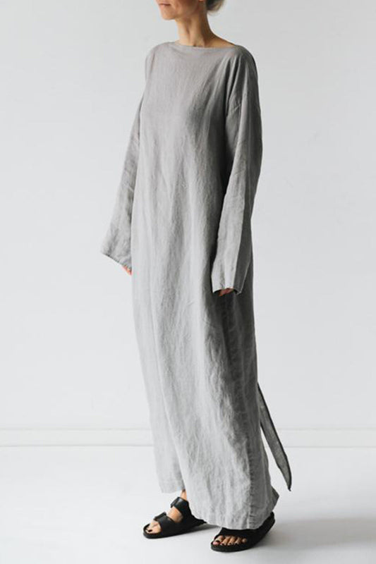 CD | Rochie midi din in cu cu curea