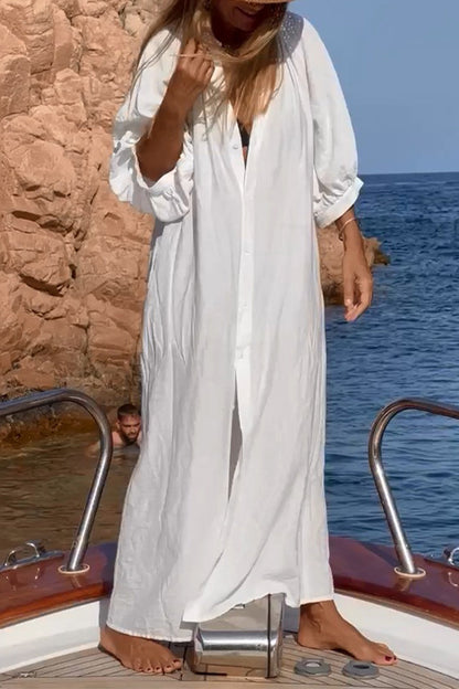 CD | Casual Holiday Solid Buckle costume de baie Cover Up