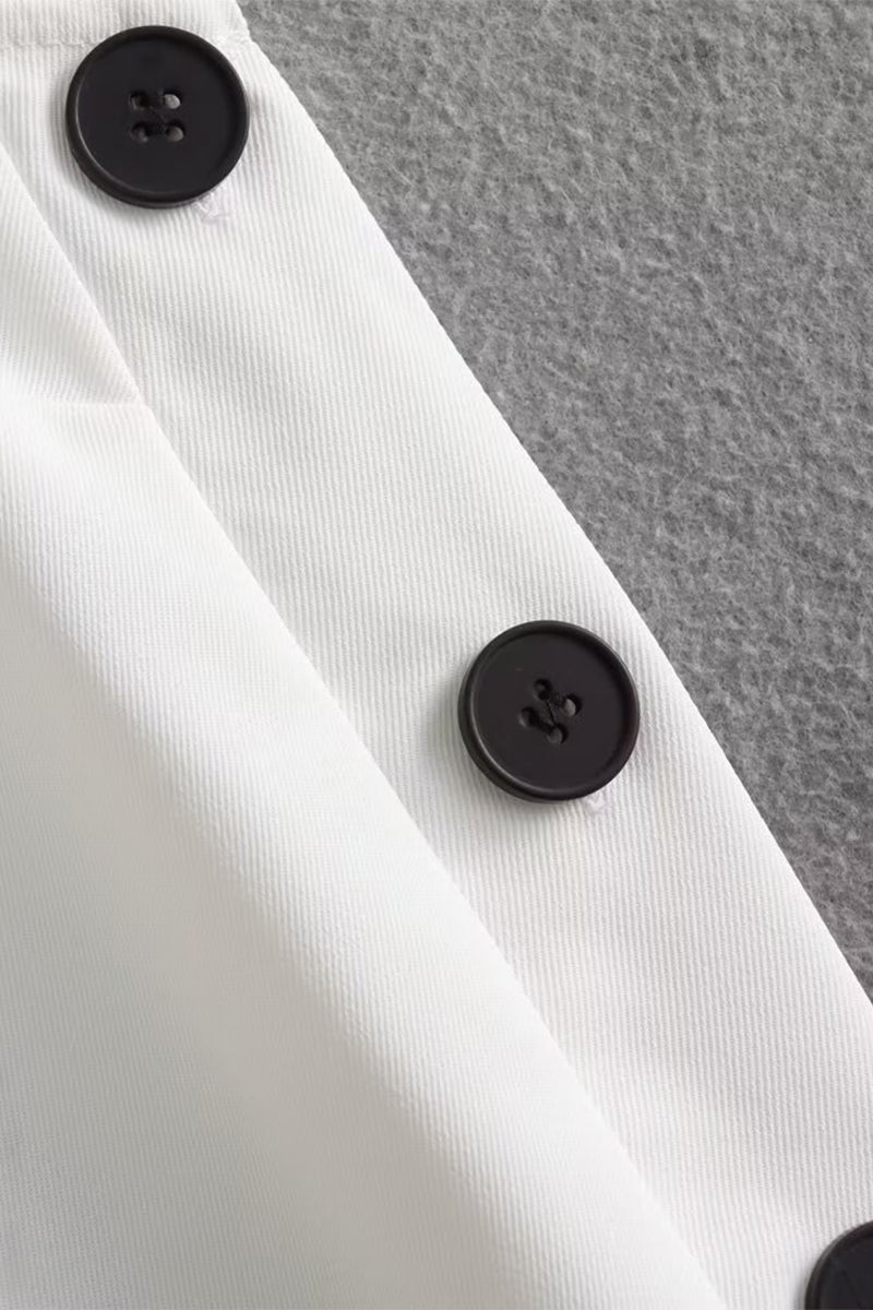 CD | Casual Simplicitate Butoane solide Slit O gât Rochii fără mâneci