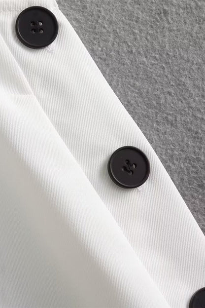 CD | Casual Simplicitate Butoane solide Slit O gât Rochii fără mâneci