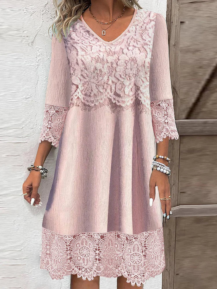 CD | Rochie midi din dantelă atemporală