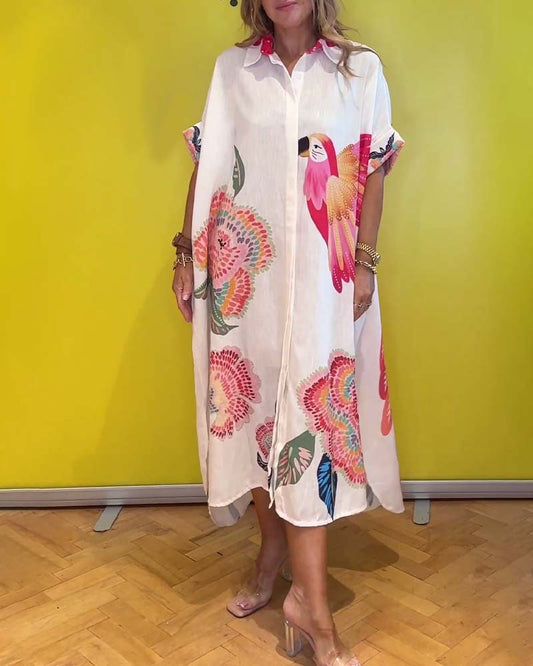 CD | Rochie lungă imprimată cu răsuciri