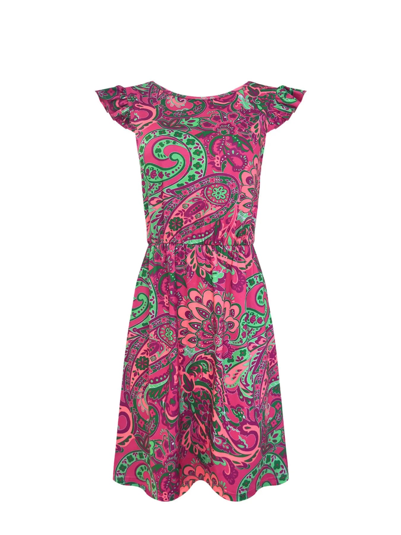 CD | Rochie mini cu imprimeu Paisley și mâneci bufante