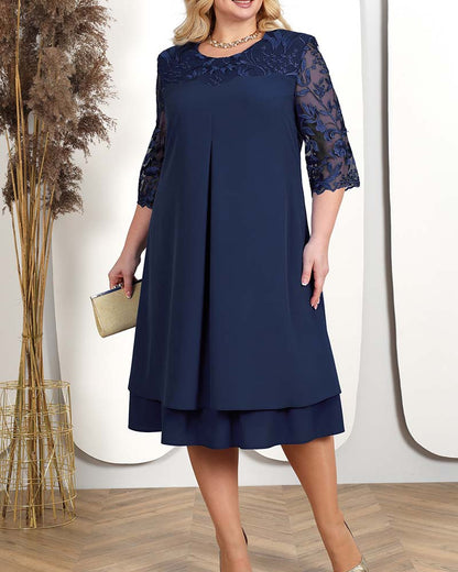 CD | Rochie casual lejeră din șifon brodat