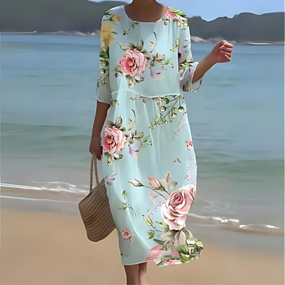 CD | Rochie midi elegantă pentru femei - fluidă, ușoară, stil pe tot parcursul anului pentru șic fără efort