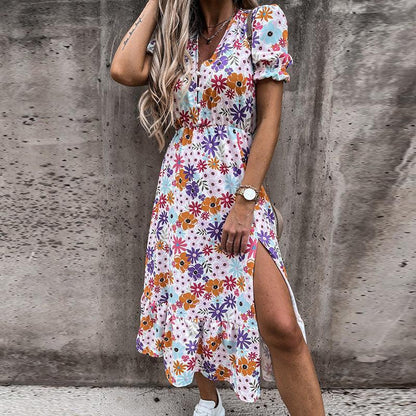 CD | Rochie midi de vară pentru femei - rochie ușoară, fluidă, fără mâneci