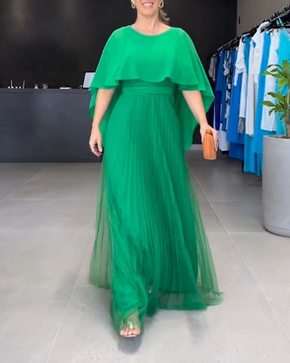 CD | Rochie lungă cu decolteu rotund și A-line