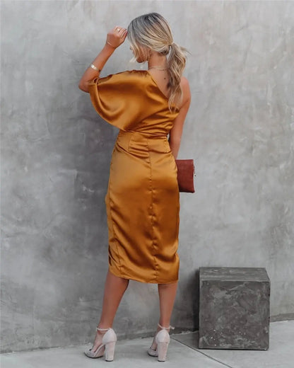 CD | Glamorous drapat rochie midi pentru femei