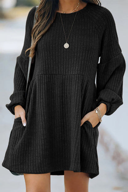 CD | Buzunare Rochie mini cu mâneci lungi