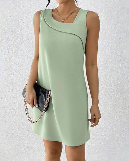CD | Rochie fără mâneci cu guler tăiat Elegant