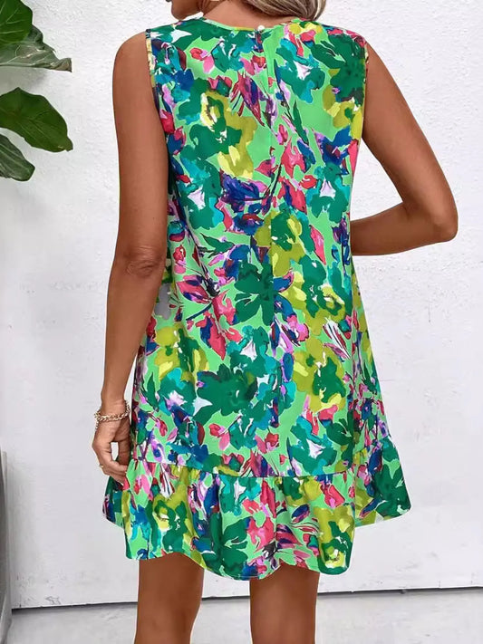 CD | Rochie mini de vară imprimată fără mâneci