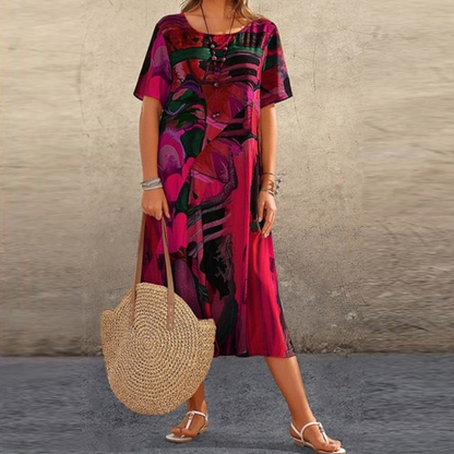 CD | Rochie midi cu imprimare artistică