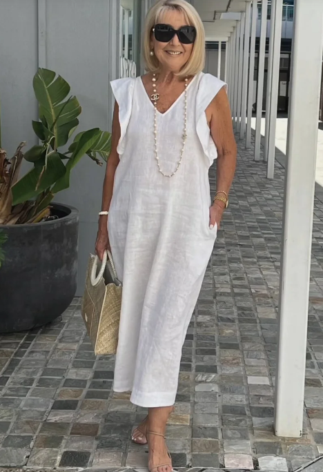 CD | Rochie casual din bumbac și in