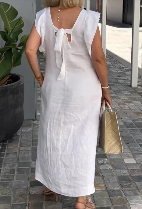 CD | Rochie casual din bumbac și in
