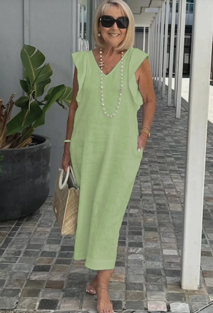 CD | Rochie casual din bumbac și in
