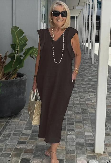 CD | Rochie casual din bumbac și in