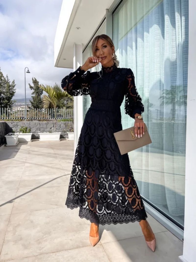 CD | Rochie midi elegantă din dantelă franțuzească