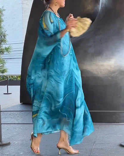 CD | Rochie elegantă, fluidă, imprimată
