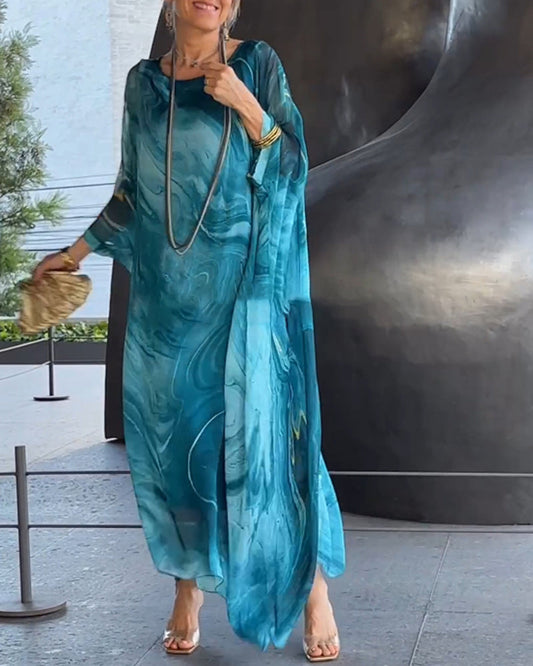 CD | Rochie elegantă, fluidă, imprimată