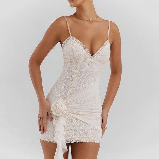 CD | Summery elegance Rochie mini din dantelă albă
