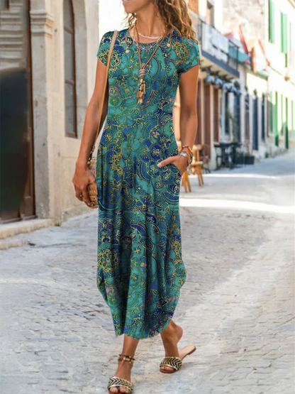 CD | Rochie midi cu imprimeu abstract