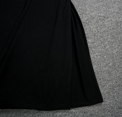 CD | Rochie maxi pentru femei - Material moale, ușor - Mâneci scurte - Ținută relaxată - Decolteu rotund - Fantă laterală - Buzunare