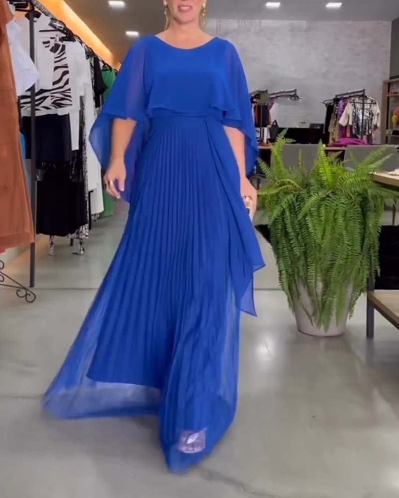 CD | Rochie lungă cu decolteu rotund și A-line