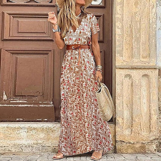 CD | Rochie boho maxi cu tăietură