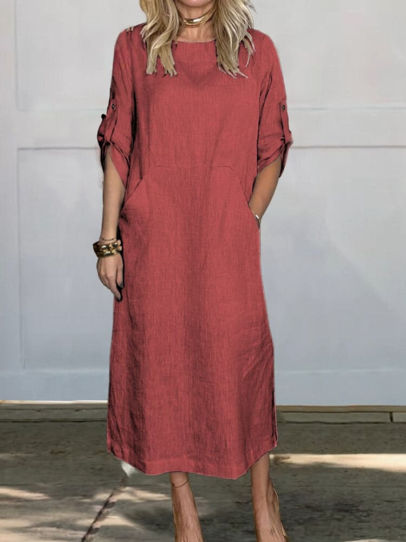CD | Rochie midi cu buzunar elegant
