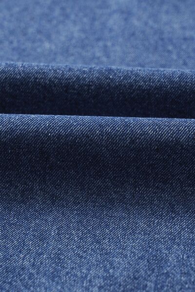 CD | Rochie mini din denim cu mânecă scurtă, guler și buzunare aplicate