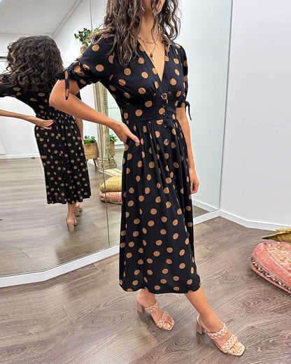CD | Rochie midi cu geantă pois
