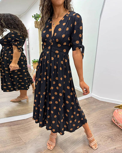 CD | Rochie midi cu geantă pois