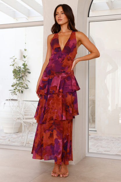 CD | Rochie maxi pentru femei - Top slim-fit - Fustă împletită - Decolteu adânc în V - Material luxos