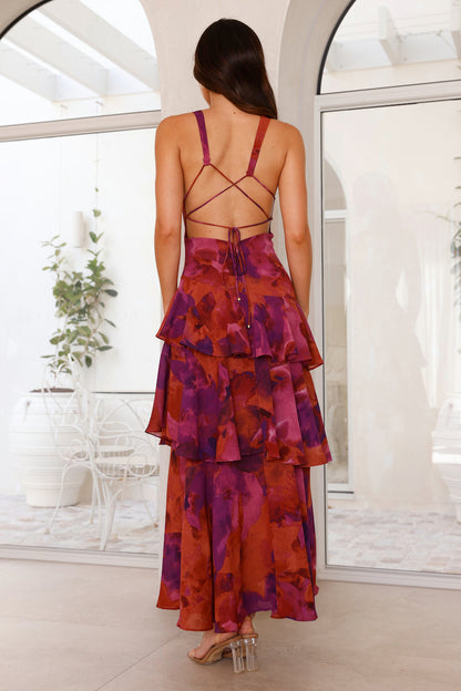 CD | Rochie maxi pentru femei - Top slim-fit - Fustă împletită - Decolteu adânc în V - Material luxos