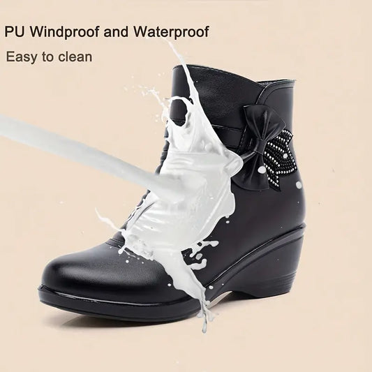 CD | CIZME CU FERMOAR LATERAL PLATFORMĂ BOWKNOT