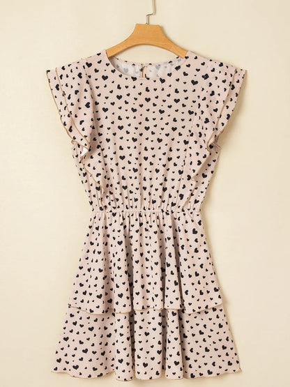 CD | Heart Flutter Sleeve Ruffle Mini Rochie